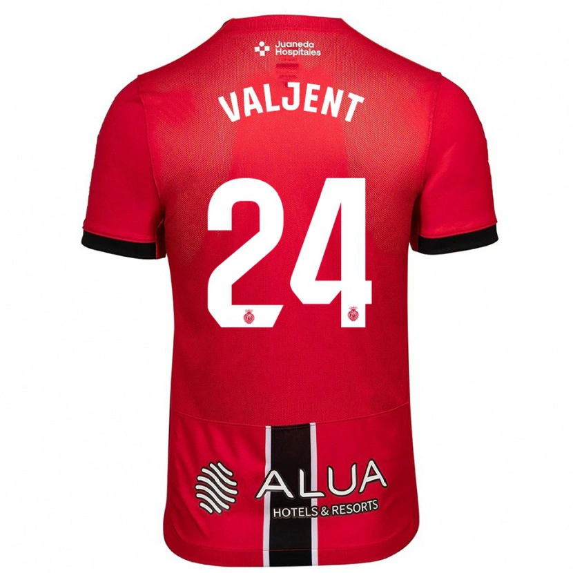 Danxen Uomo Maglia Martin Valjent #24 Rosso Nero Kit Gara Home 2025/26 Maglietta