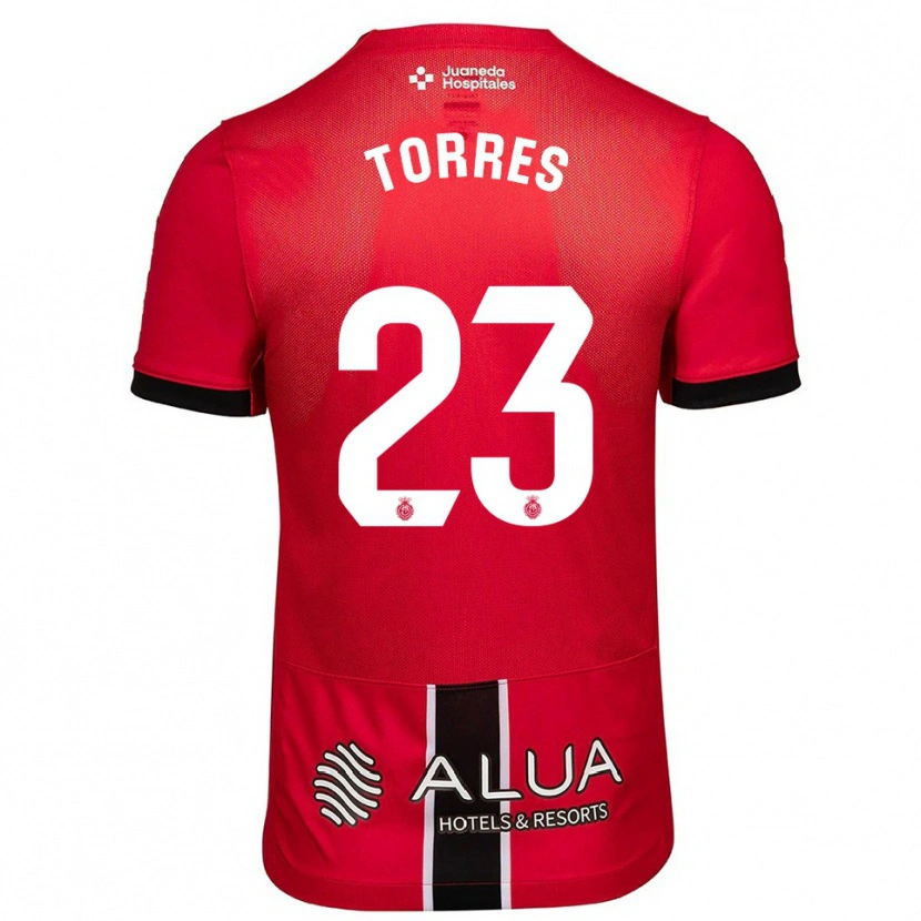 Danxen Uomo Maglia Iker Torres #23 Rosso Nero Kit Gara Home 2025/26 Maglietta