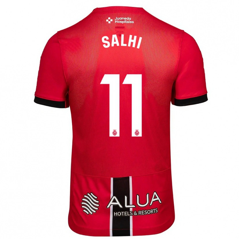 Danxen Uomo Maglia Iliesse Salhi #11 Rosso Nero Kit Gara Home 2025/26 Maglietta
