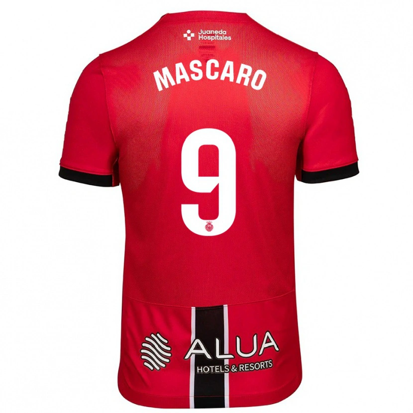 Danxen Uomo Maglia Pau Mascaró #9 Rosso Nero Kit Gara Home 2025/26 Maglietta