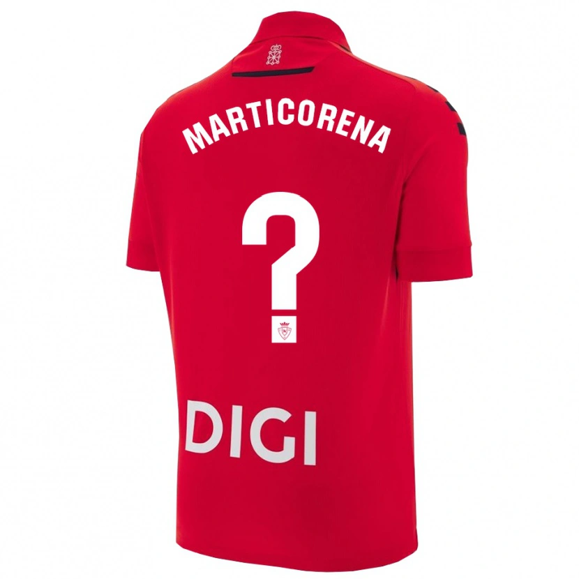 Danxen Uomo Maglia Ander Marticorena #0 Rosso Nero Kit Gara Home 2025/26 Maglietta