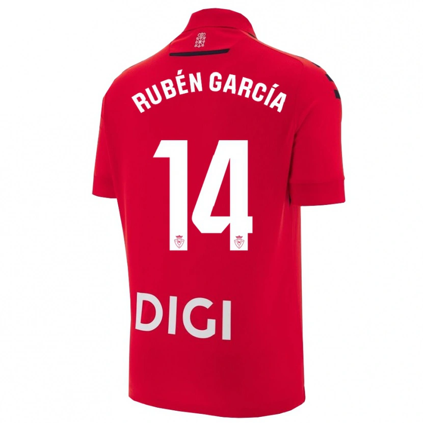 Danxen Uomo Maglia Rubén García #14 Rosso Nero Kit Gara Home 2025/26 Maglietta
