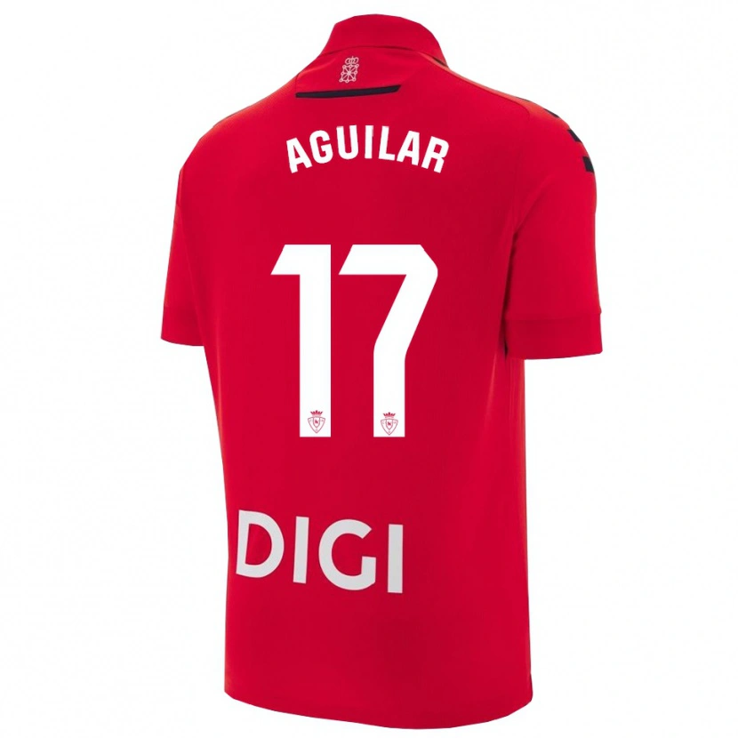 Danxen Uomo Maglia Eneko Aguilar #17 Rosso Nero Kit Gara Home 2025/26 Maglietta
