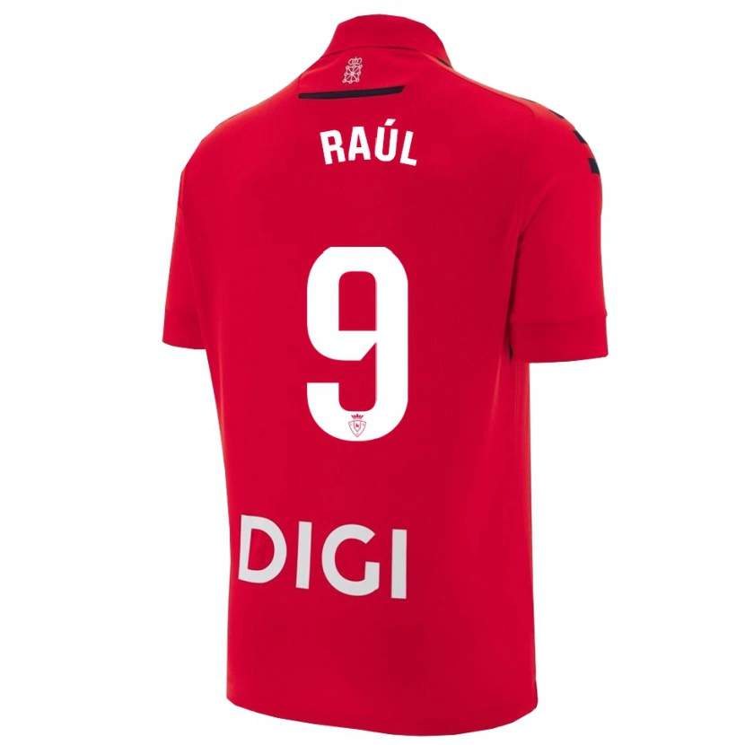 Danxen Uomo Maglia Raúl García #9 Rosso Nero Kit Gara Home 2025/26 Maglietta