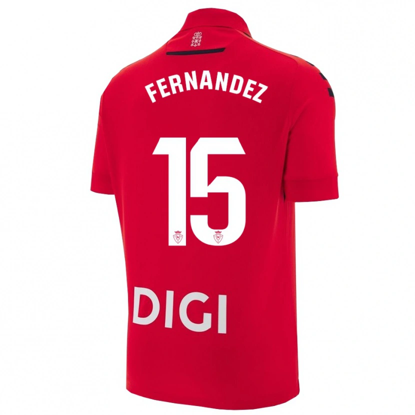 Danxen Uomo Maglia Leyre Fernández Sánchez #15 Rosso Nero Kit Gara Home 2025/26 Maglietta
