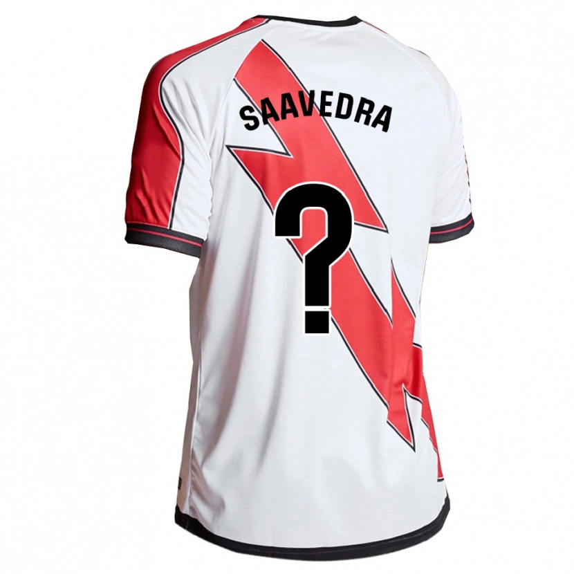 Danxen Uomo Maglia David Saavedra #0 Bianco Rosso Kit Gara Home 2025/26 Maglietta