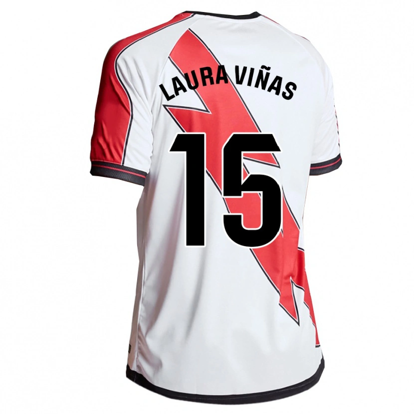 Danxen Uomo Maglia Laura Viñas Herrera #15 Bianco Rosso Kit Gara Home 2025/26 Maglietta