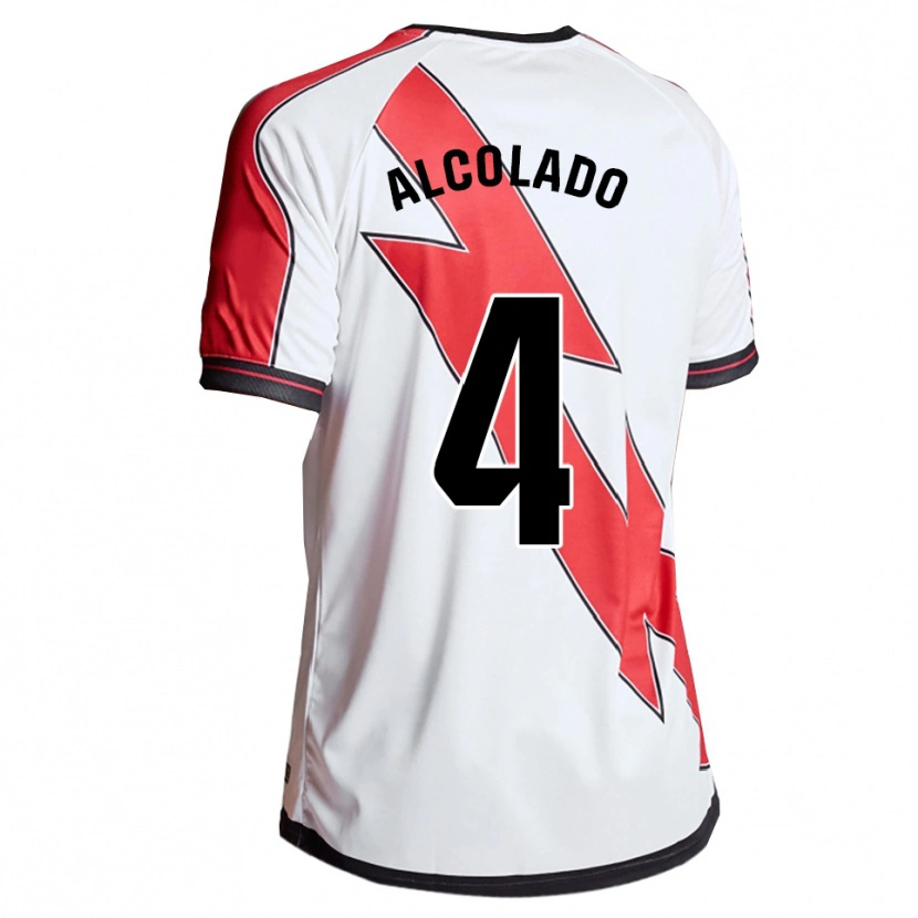Danxen Uomo Maglia Jaime Alcolado #4 Bianco Rosso Kit Gara Home 2025/26 Maglietta