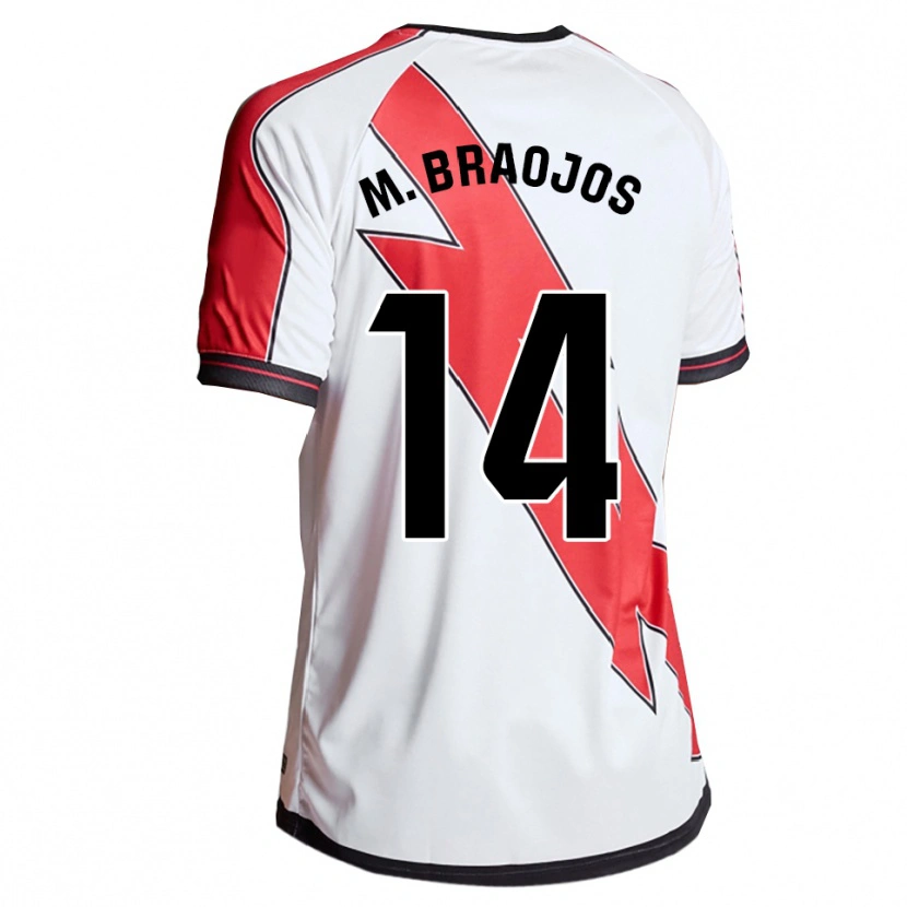 Danxen Uomo Maglia Mónica Braojos Pérez #14 Bianco Rosso Kit Gara Home 2025/26 Maglietta
