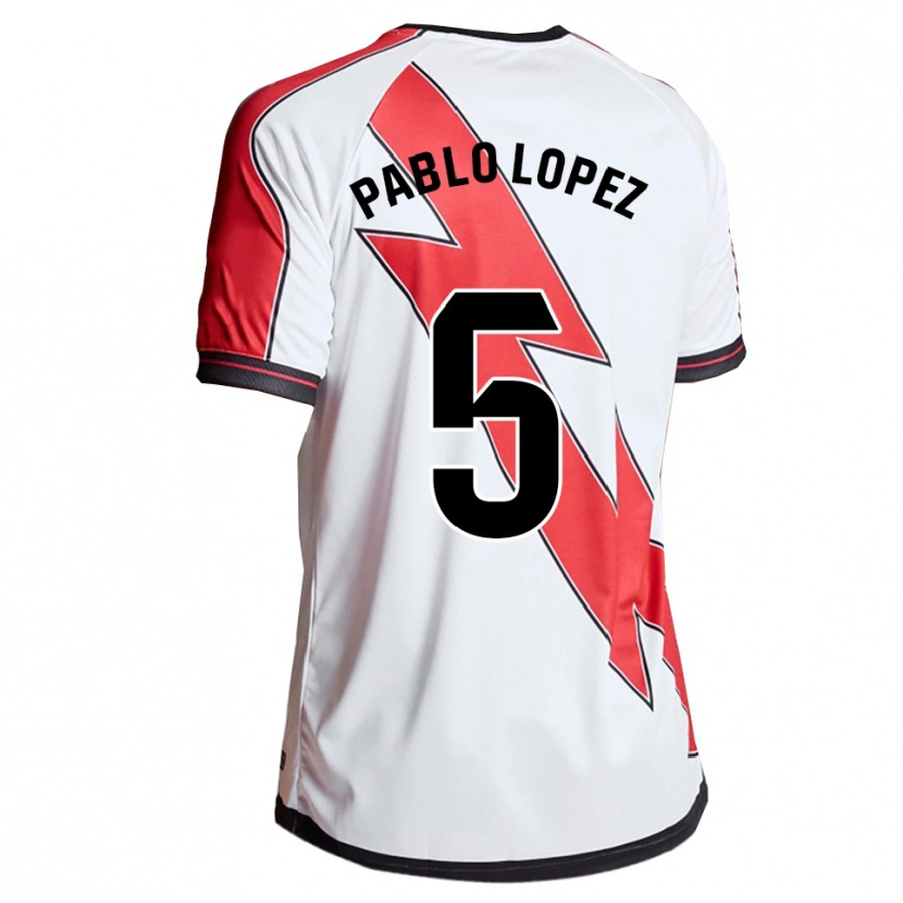 Danxen Uomo Maglia Pablo López #5 Bianco Rosso Kit Gara Home 2025/26 Maglietta