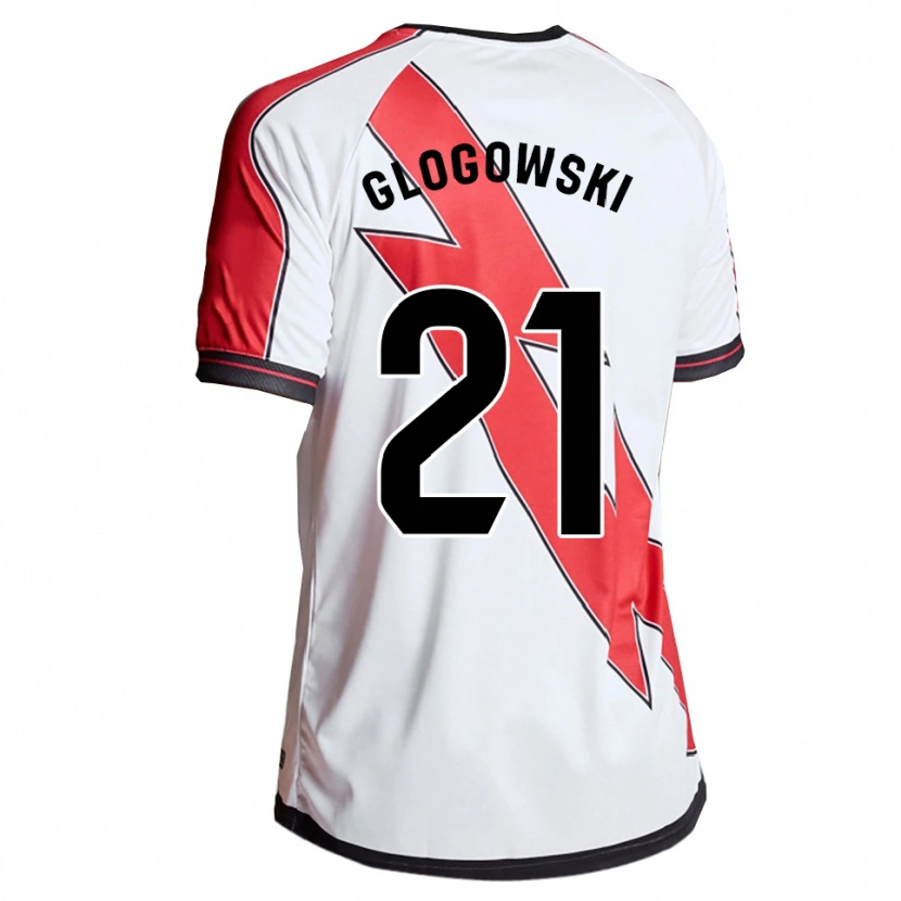 Danxen Uomo Maglia Wiktor Glogowski #21 Bianco Rosso Kit Gara Home 2025/26 Maglietta