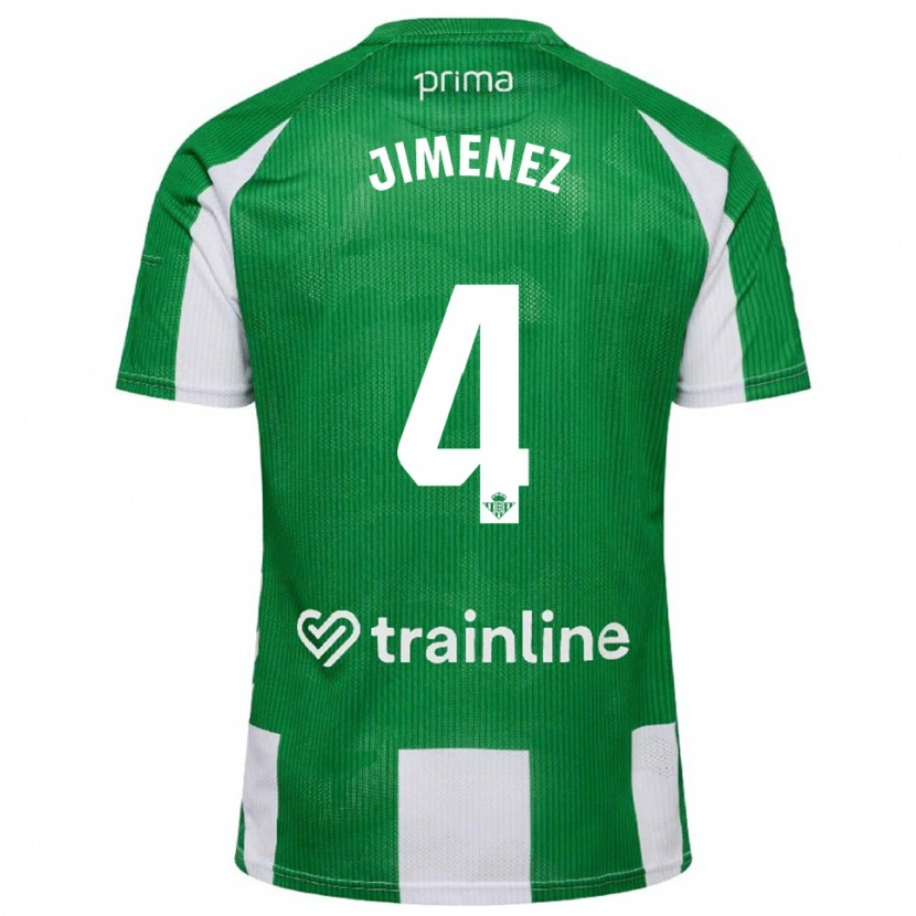 Danxen Uomo Maglia María Jiménez Gutiérrez #4 Verde Bianco Kit Gara Home 2025/26 Maglietta