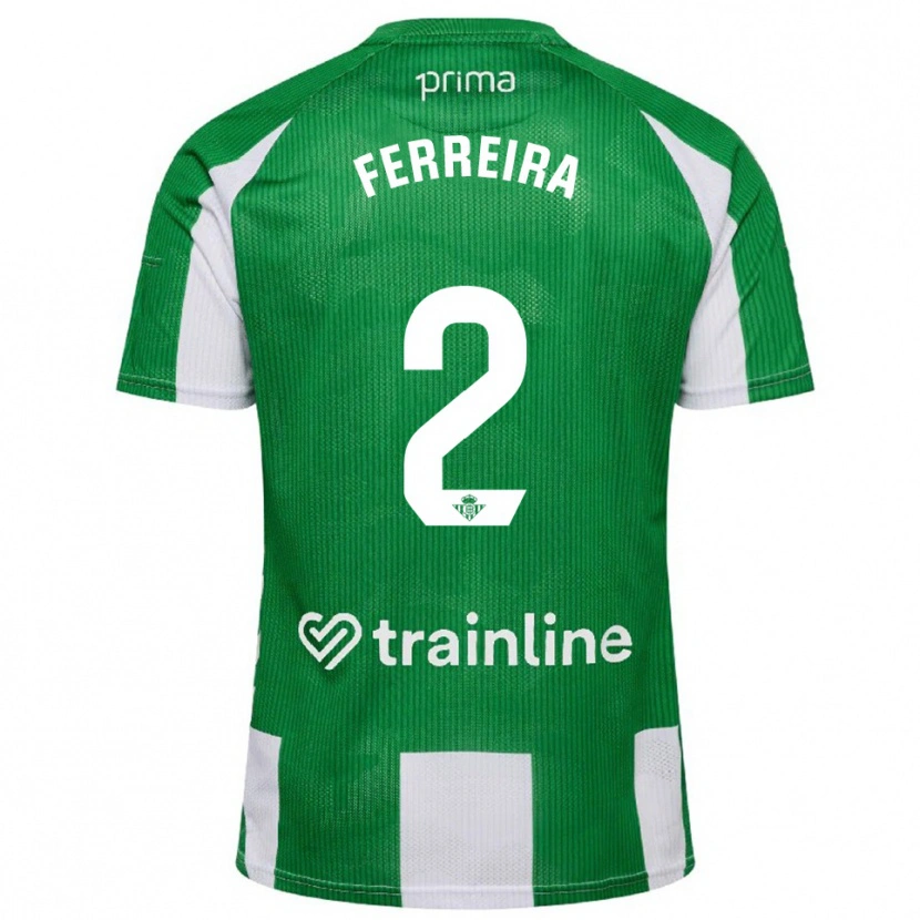Danxen Uomo Maglia Kilian Ferreira #2 Verde Bianco Kit Gara Home 2025/26 Maglietta