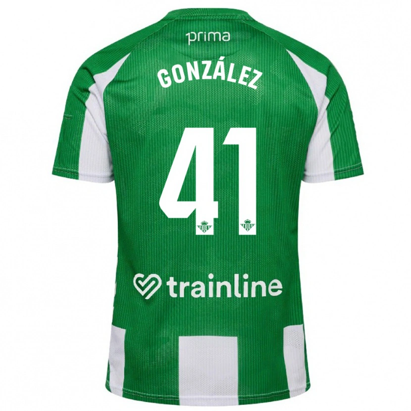 Danxen Uomo Maglia Manu González #41 Verde Bianco Kit Gara Home 2025/26 Maglietta