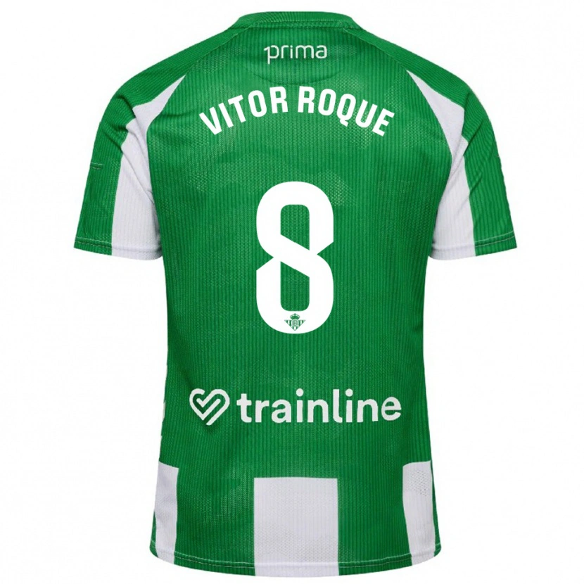 Danxen Uomo Maglia Vitor Roque #8 Verde Bianco Kit Gara Home 2025/26 Maglietta