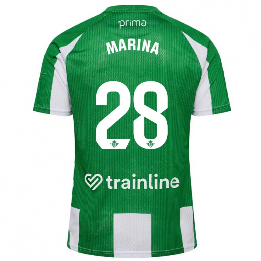 Danxen Uomo Maglia Marina Sánchez #28 Verde Bianco Kit Gara Home 2025/26 Maglietta