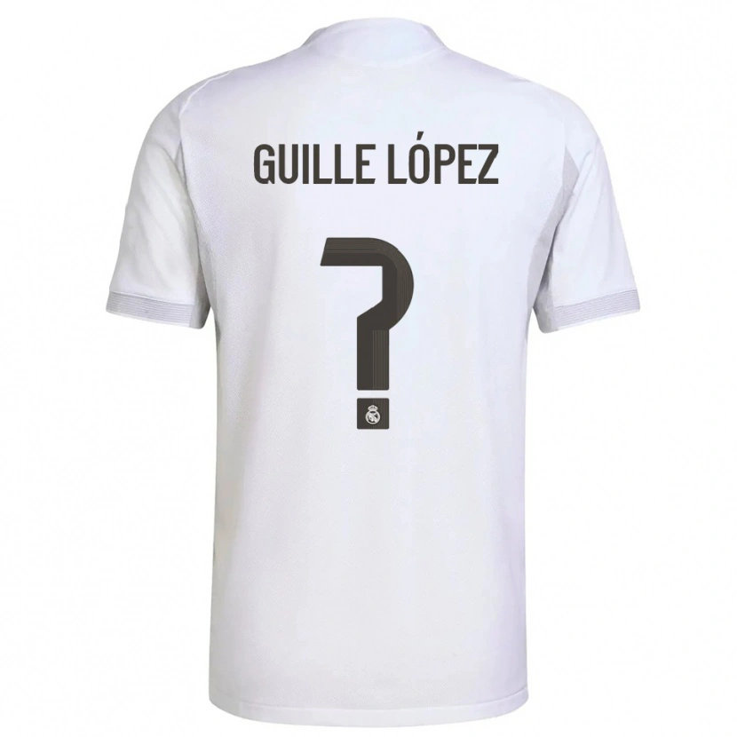 Danxen Uomo Maglia Guille López #0 Bianco Giallo Kit Gara Home 2025/26 Maglietta