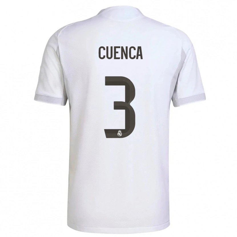 Danxen Uomo Maglia David Cuenca #3 Bianco Giallo Kit Gara Home 2025/26 Maglietta
