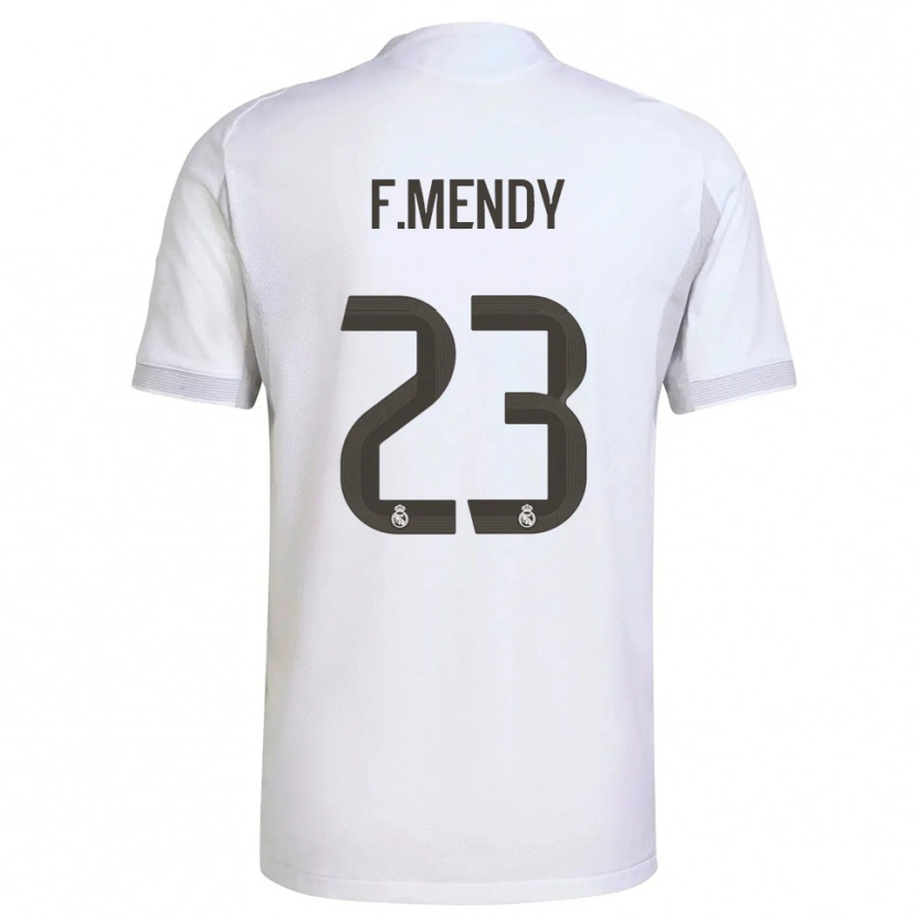Danxen Uomo Maglia Ferland Mendy #23 Bianco Giallo Kit Gara Home 2025/26 Maglietta