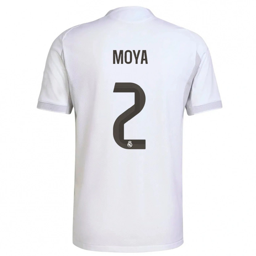 Danxen Uomo Maglia Alejandro Moya #2 Bianco Giallo Kit Gara Home 2025/26 Maglietta