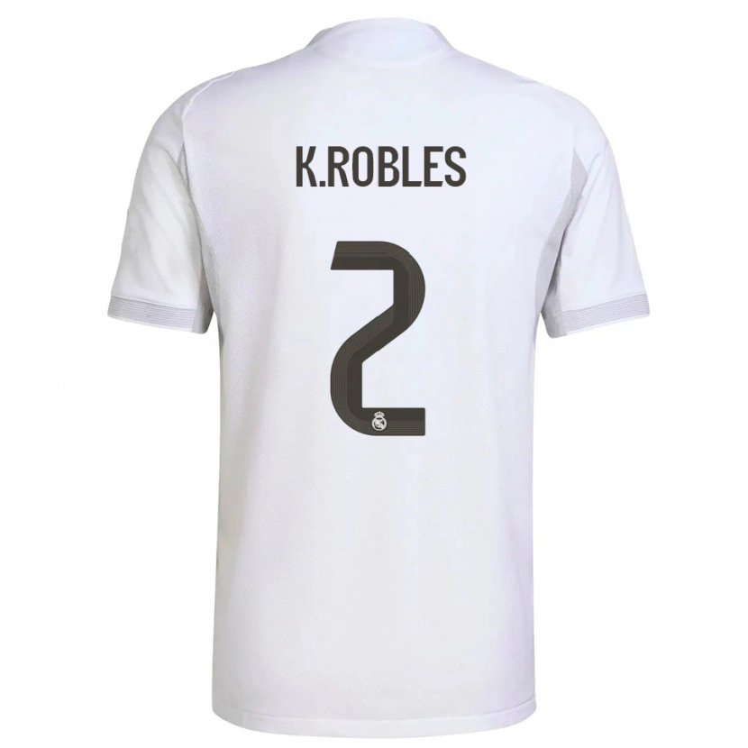 Danxen Uomo Maglia Kenti Robles #2 Bianco Giallo Kit Gara Home 2025/26 Maglietta