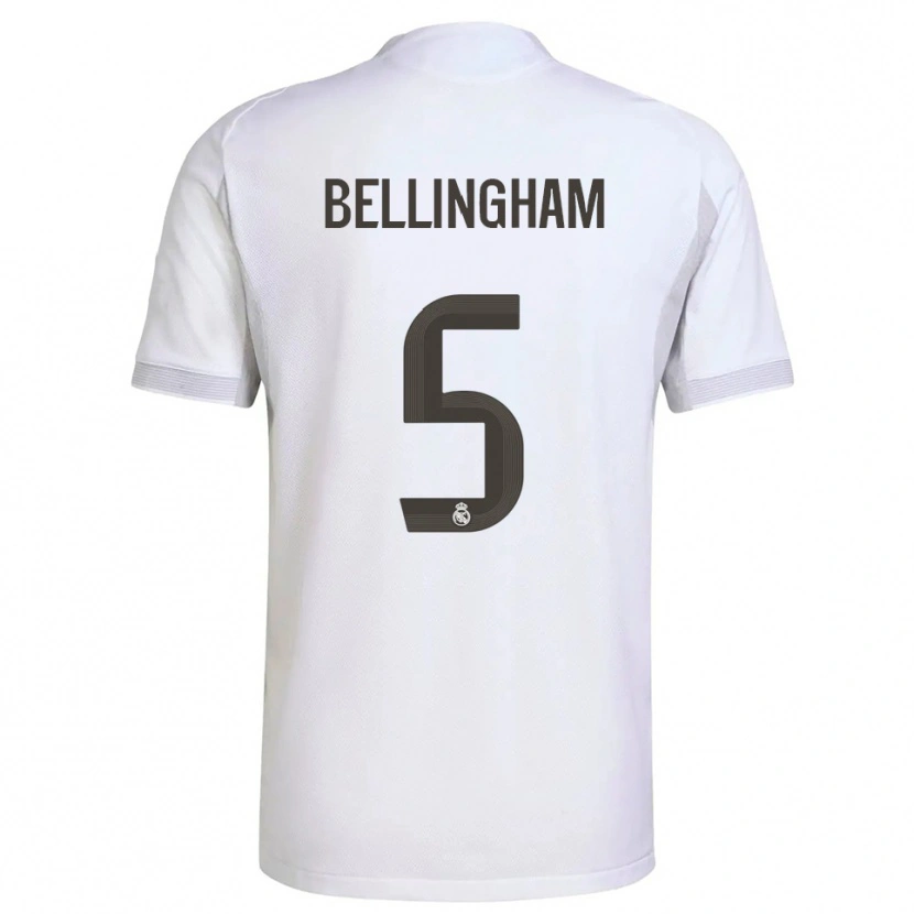 Danxen Uomo Maglia Jude Bellingham #5 Bianco Giallo Kit Gara Home 2025/26 Maglietta