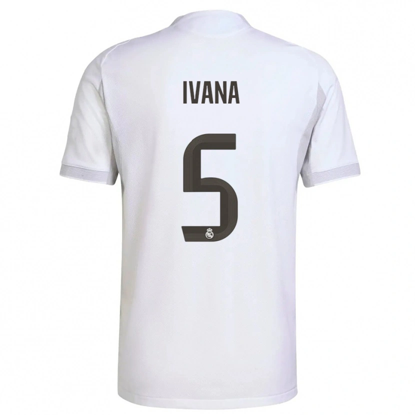 Danxen Uomo Maglia Ivana Andres #5 Bianco Giallo Kit Gara Home 2025/26 Maglietta