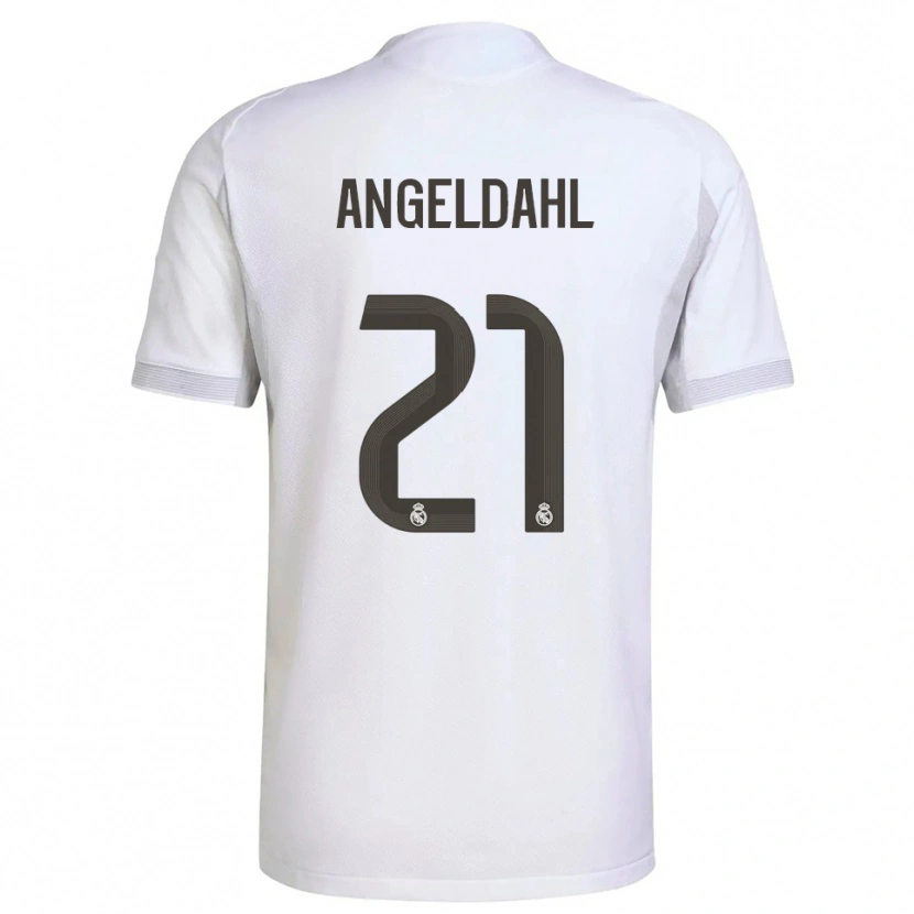 Danxen Uomo Maglia Filippa Angeldahl #21 Bianco Giallo Kit Gara Home 2025/26 Maglietta