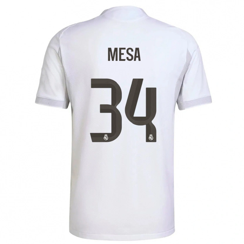 Danxen Uomo Maglia Óscar Mesa #34 Bianco Giallo Kit Gara Home 2025/26 Maglietta