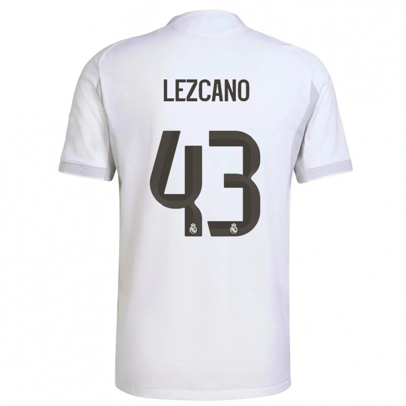 Danxen Uomo Maglia Álvaro Lezcano #43 Bianco Giallo Kit Gara Home 2025/26 Maglietta