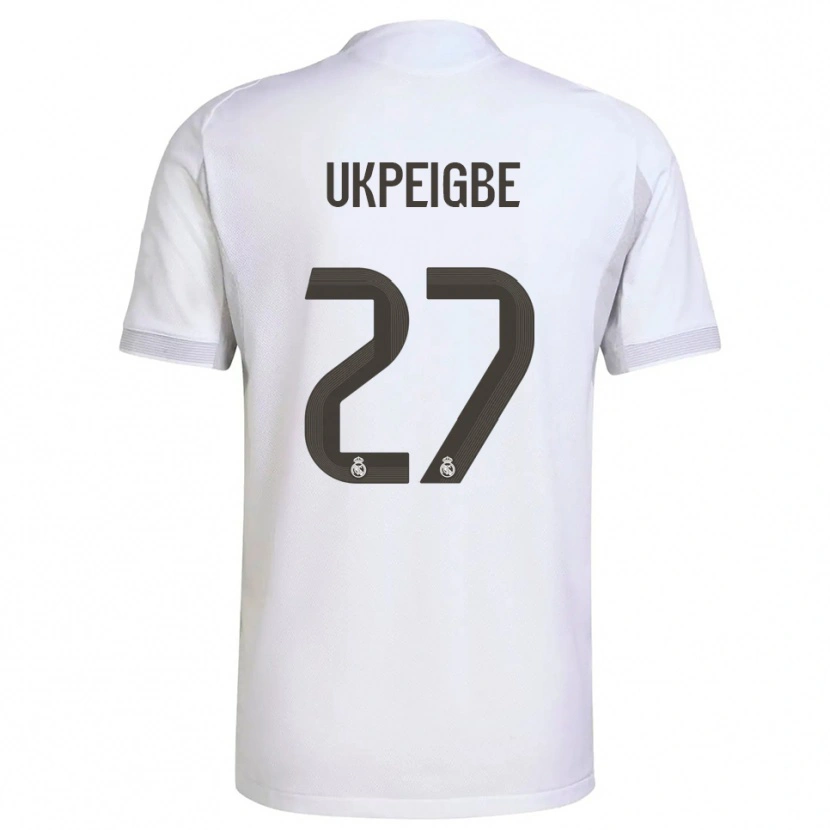 Danxen Uomo Maglia Melvin Ukpeigbe #27 Bianco Giallo Kit Gara Home 2025/26 Maglietta