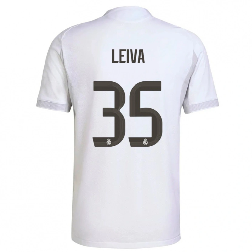 Danxen Uomo Maglia Álvaro Leiva #35 Bianco Giallo Kit Gara Home 2025/26 Maglietta