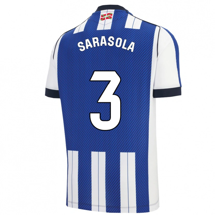 Danxen Uomo Maglia Izarne Sarasola #3 Blu Bianco Kit Gara Home 2025/26 Maglietta