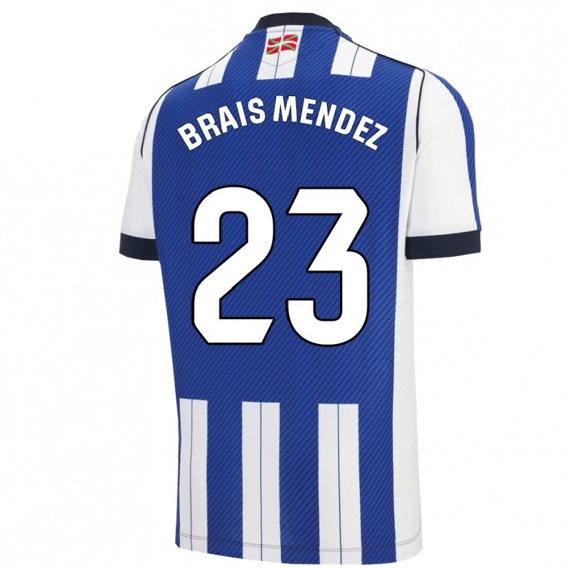 Danxen Uomo Maglia Brais Méndez #23 Blu Bianco Kit Gara Home 2025/26 Maglietta