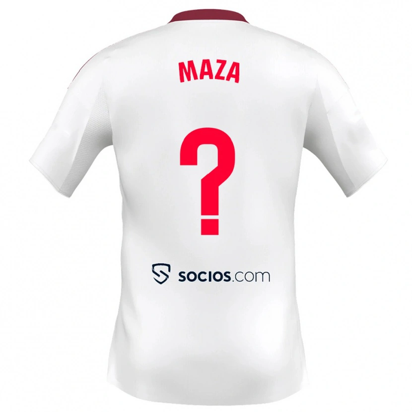 Danxen Uomo Maglia Manuel Maza #0 Bianco Rosso Kit Gara Home 2025/26 Maglietta