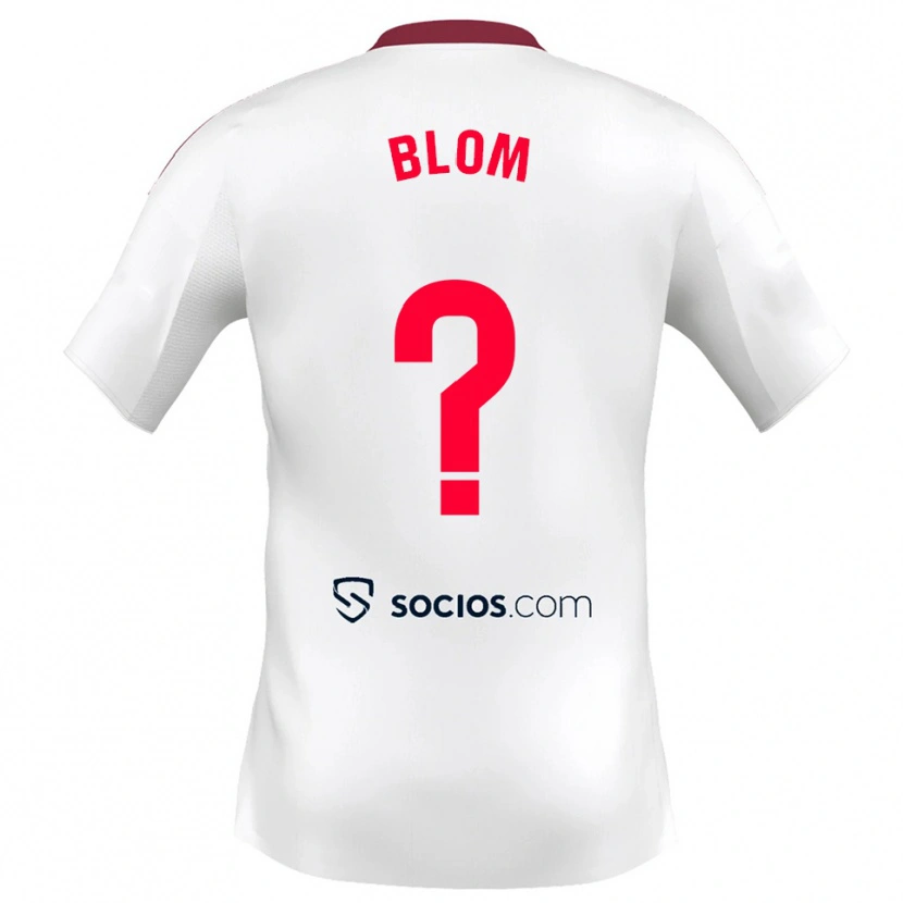 Danxen Uomo Maglia Jassina Blom #0 Bianco Rosso Kit Gara Home 2025/26 Maglietta