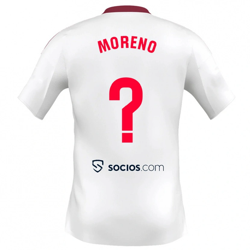 Danxen Uomo Maglia Jorge Moreno #0 Bianco Rosso Kit Gara Home 2025/26 Maglietta