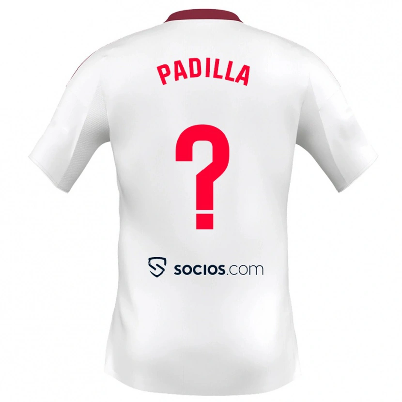 Danxen Uomo Maglia Natalia Padilla #0 Bianco Rosso Kit Gara Home 2025/26 Maglietta