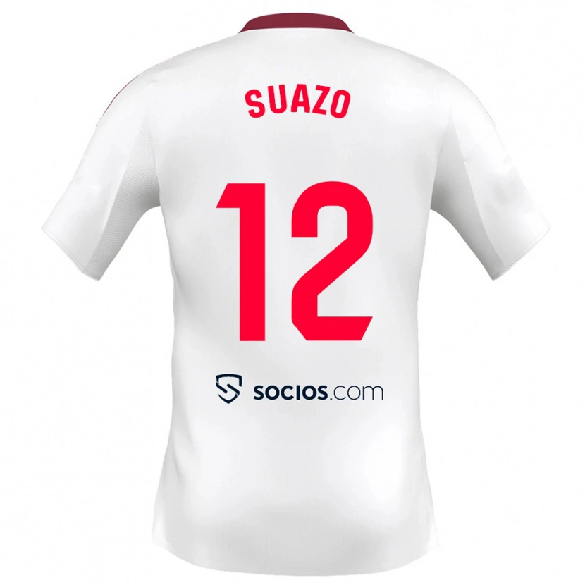 Danxen Uomo Maglia Gabriel Suazo #12 Bianco Rosso Kit Gara Home 2025/26 Maglietta