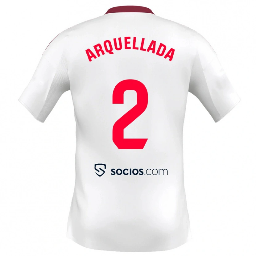 Danxen Uomo Maglia Álvaro Arquellada #2 Bianco Rosso Kit Gara Home 2025/26 Maglietta