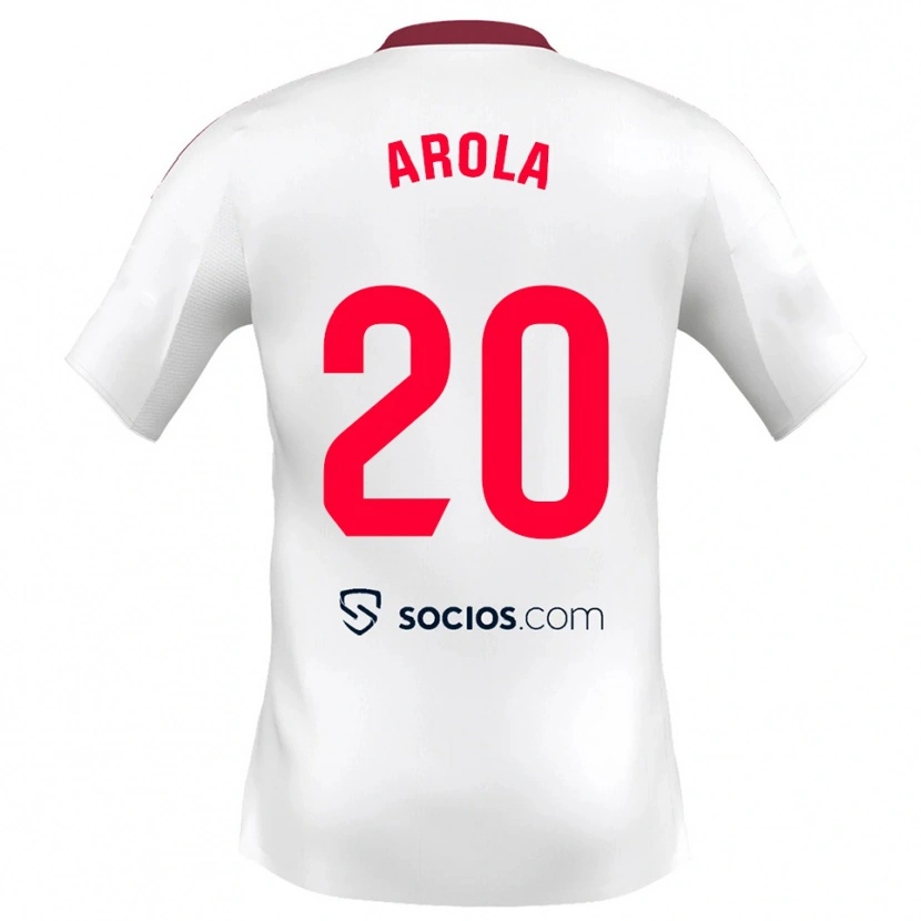 Danxen Uomo Maglia Arola Aparicio Gili #20 Bianco Rosso Kit Gara Home 2025/26 Maglietta