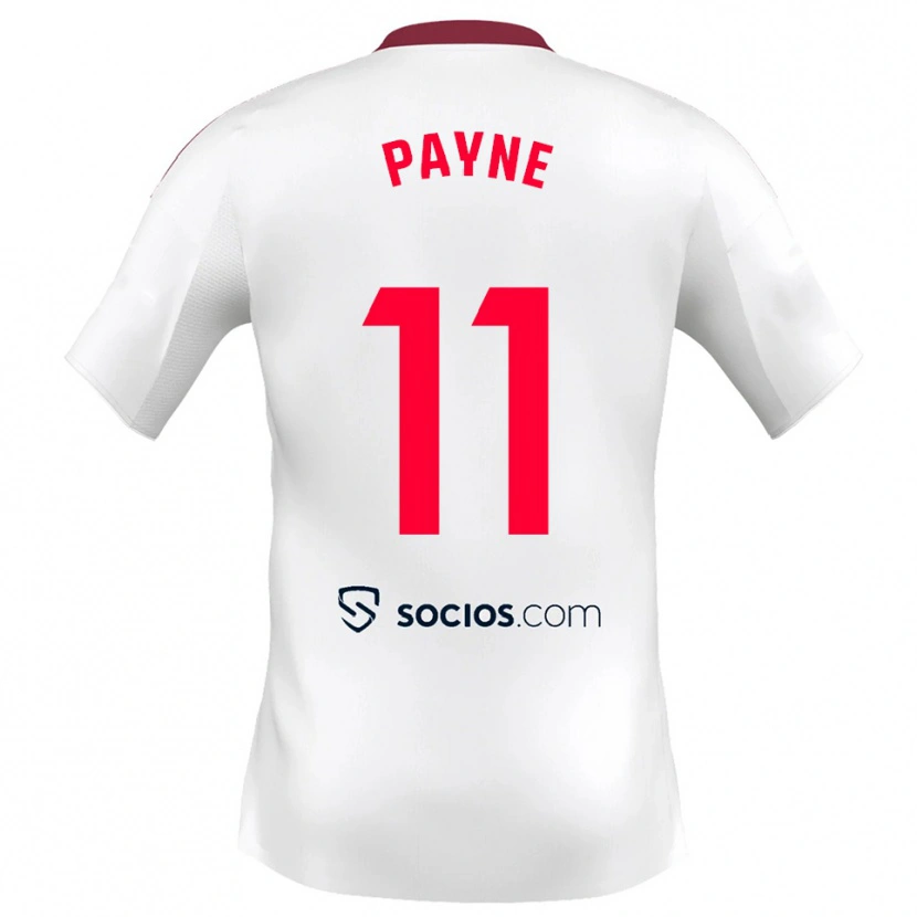 Danxen Uomo Maglia Antionette Oyedupe Toni Payne #11 Bianco Rosso Kit Gara Home 2025/26 Maglietta