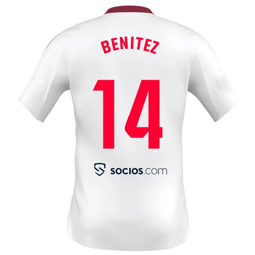 Danxen Uomo Maglia Emilio Benítez #14 Bianco Rosso Kit Gara Home 2025/26 Maglietta
