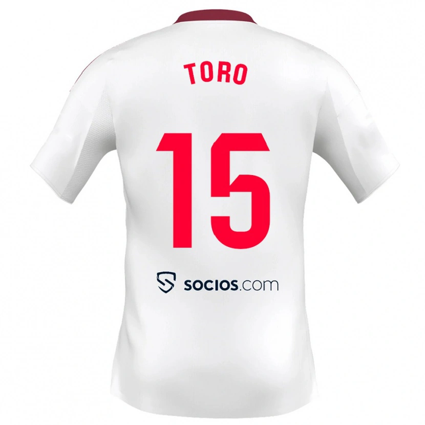 Danxen Uomo Maglia Juanan Toro #15 Bianco Rosso Kit Gara Home 2025/26 Maglietta