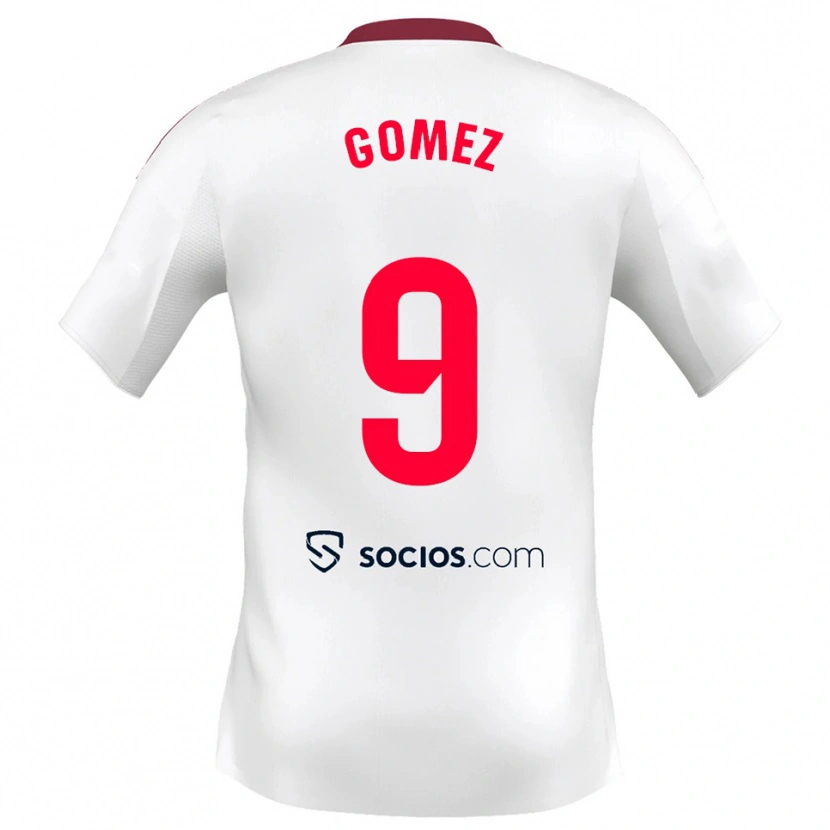 Danxen Uomo Maglia Raúl Gómez #9 Bianco Rosso Kit Gara Home 2025/26 Maglietta