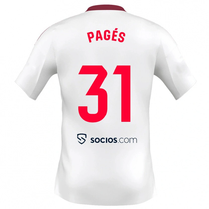 Danxen Uomo Maglia Lukas Pagés #31 Bianco Rosso Kit Gara Home 2025/26 Maglietta