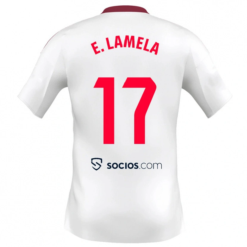 Danxen Uomo Maglia Erik Lamela #17 Bianco Rosso Kit Gara Home 2025/26 Maglietta