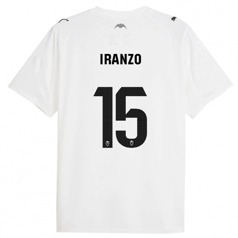 Danxen Uomo Maglia Rubén Iranzo #15 Bianco Nero Kit Gara Home 2025/26 Maglietta