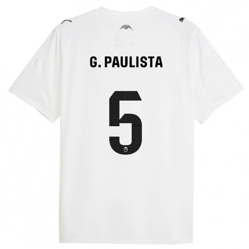 Danxen Uomo Maglia Gabriel Paulista #5 Bianco Nero Kit Gara Home 2025/26 Maglietta