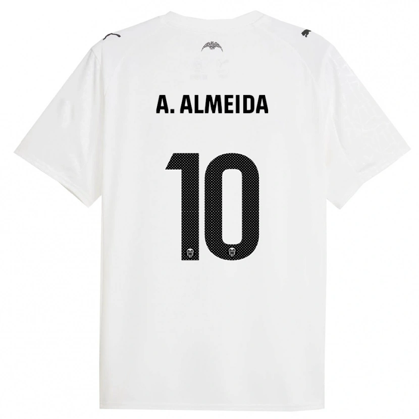 Danxen Uomo Maglia André Almeida #10 Bianco Nero Kit Gara Home 2025/26 Maglietta